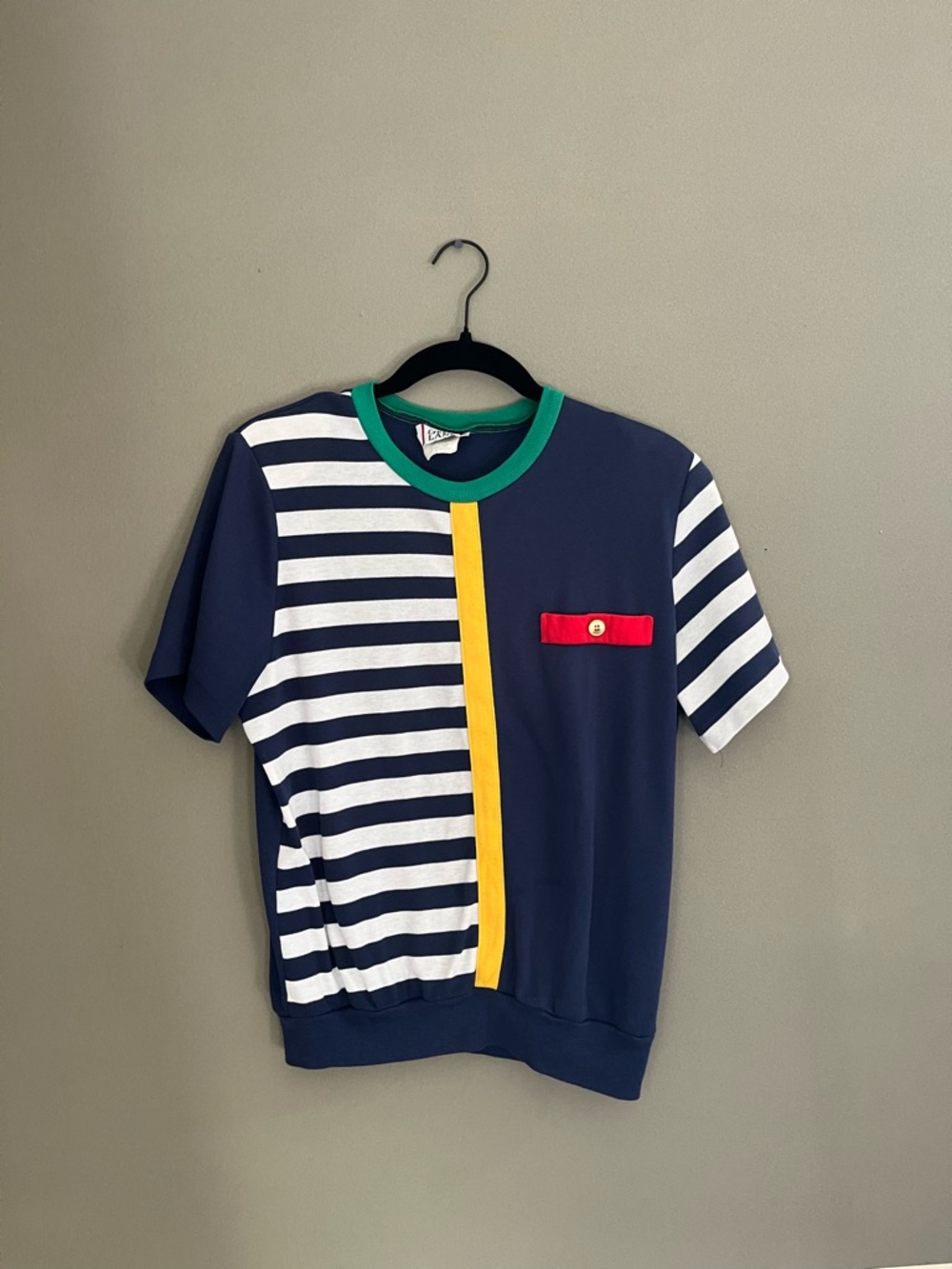 Cricket Lane Vintage Colorblock Colorful Striped Short Sleeve Retro Top T-Shirt